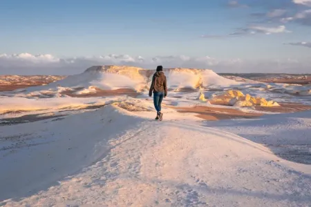 campeggio nel deserto bianco