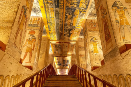 Painted tomb corridor in the Valley of the Kings, Luxor
